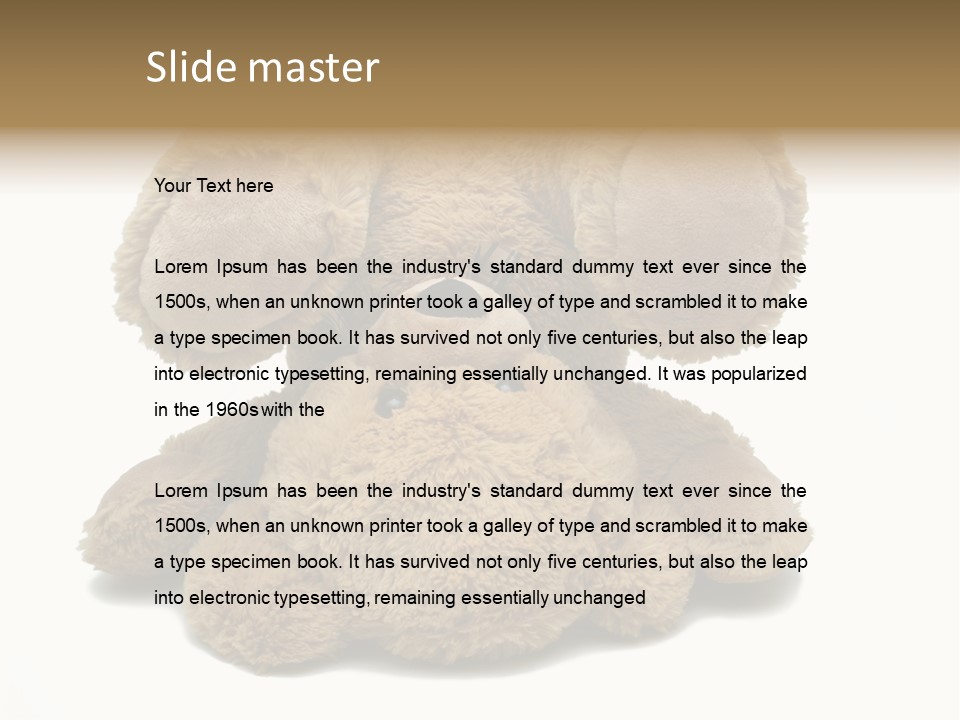 Plush Eye Teddy Bear PowerPoint Template