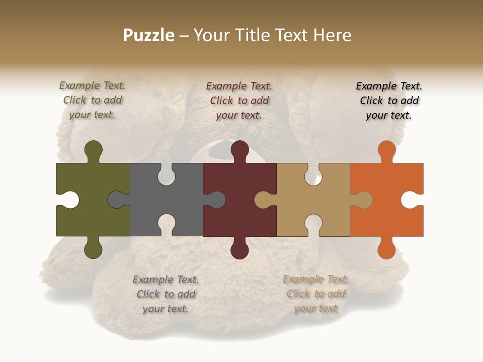Plush Eye Teddy Bear PowerPoint Template