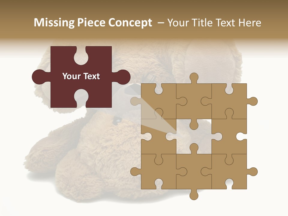 Plush Eye Teddy Bear PowerPoint Template