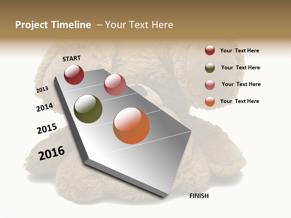 Plush Eye Teddy Bear PowerPoint Template