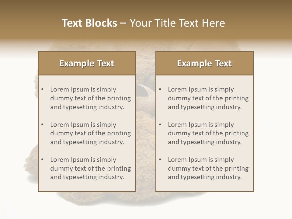 Plush Eye Teddy Bear PowerPoint Template