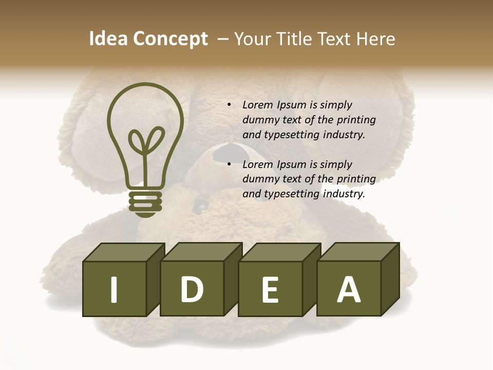 Plush Eye Teddy Bear PowerPoint Template