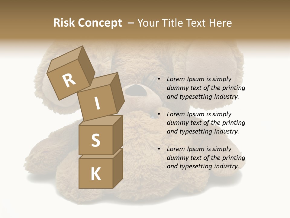 Plush Eye Teddy Bear PowerPoint Template