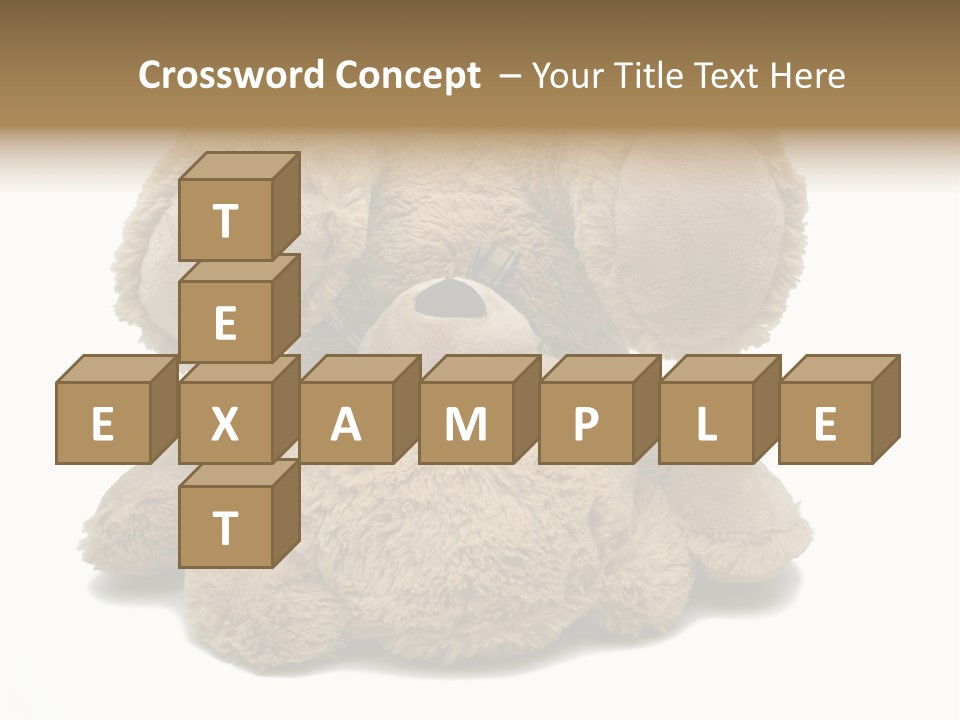 Plush Eye Teddy Bear PowerPoint Template