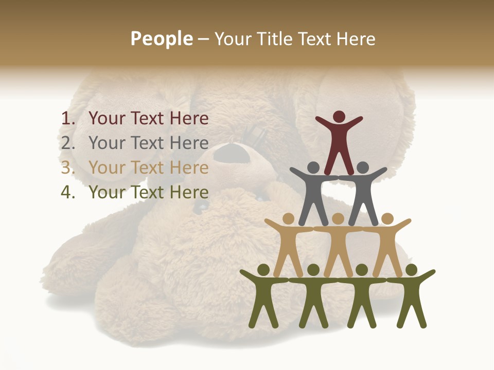 Plush Eye Teddy Bear PowerPoint Template