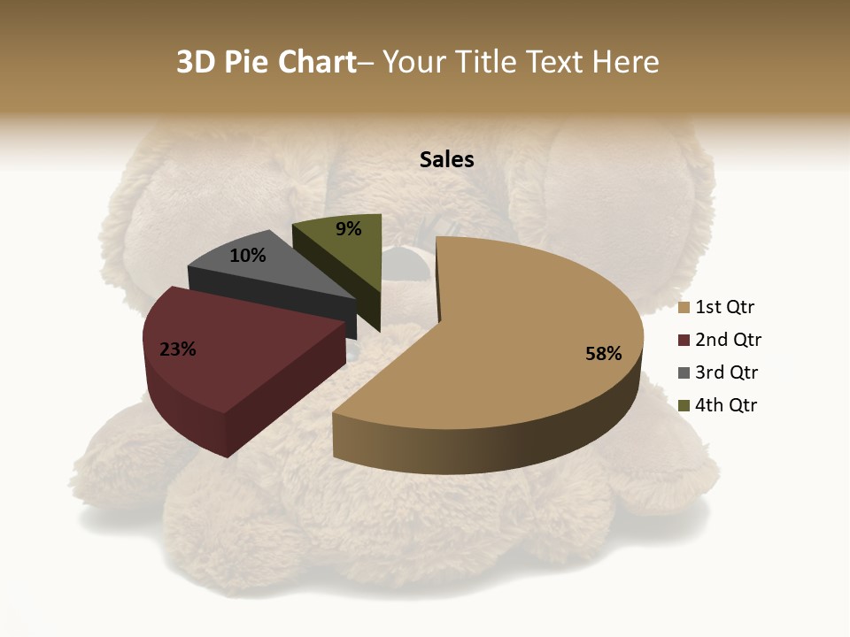Plush Eye Teddy Bear PowerPoint Template