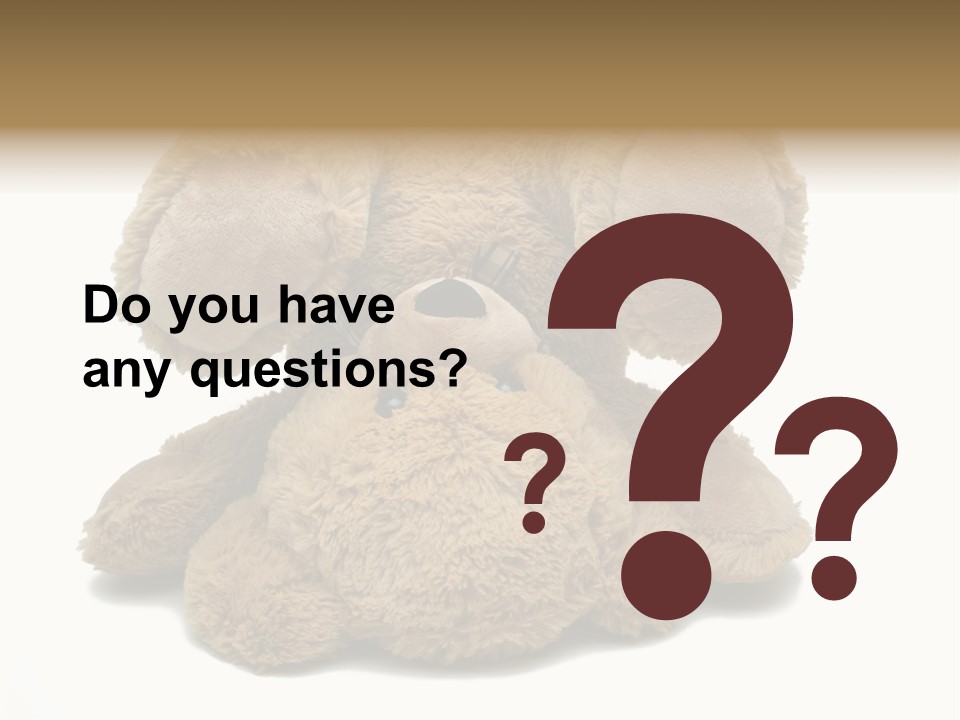 Plush Eye Teddy Bear PowerPoint Template