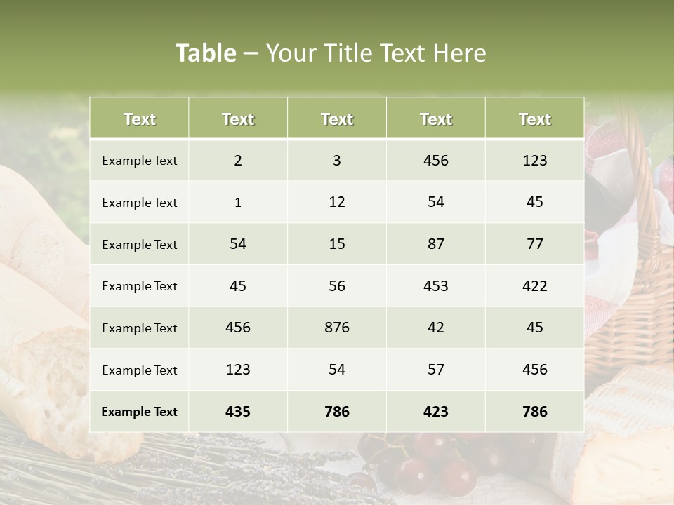 Crop Meal Cheese PowerPoint Template