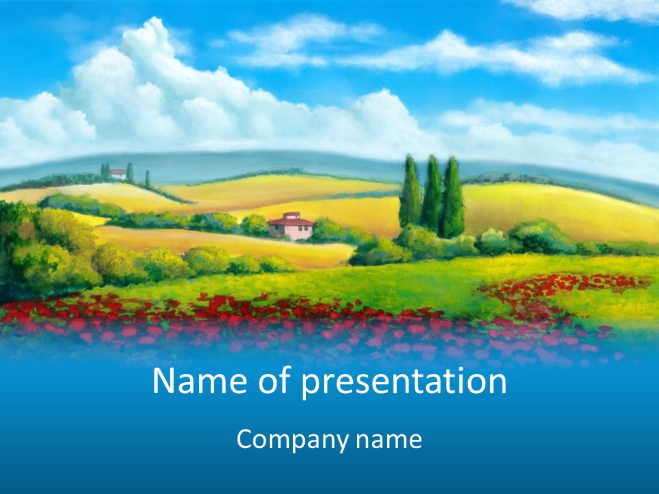 Sunny Field Cypress PowerPoint Template