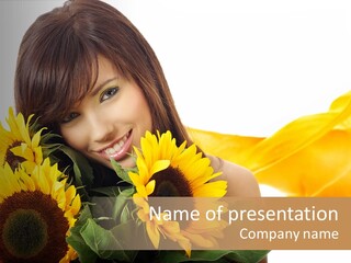 Sunflower Flower Love PowerPoint Template