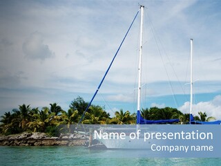 Yacht Palm Fiji PowerPoint Template