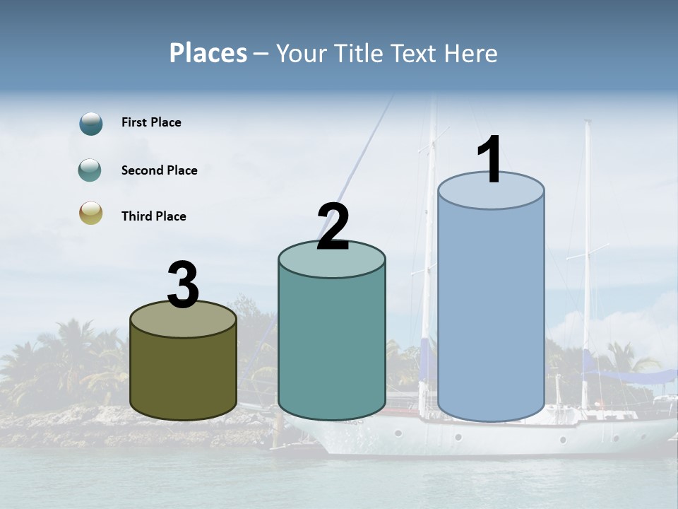 Yacht Palm Fiji PowerPoint Template