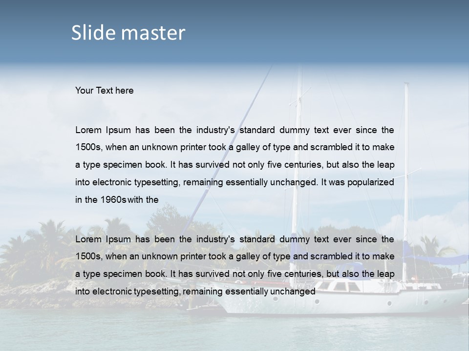 Yacht Palm Fiji PowerPoint Template