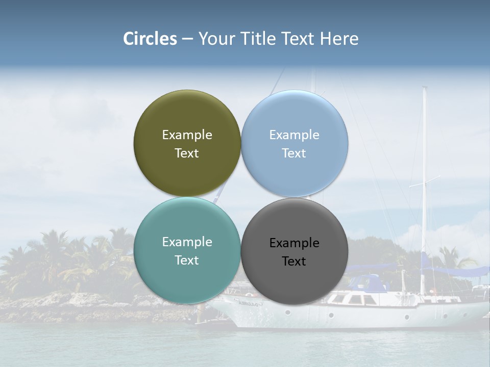 Yacht Palm Fiji PowerPoint Template