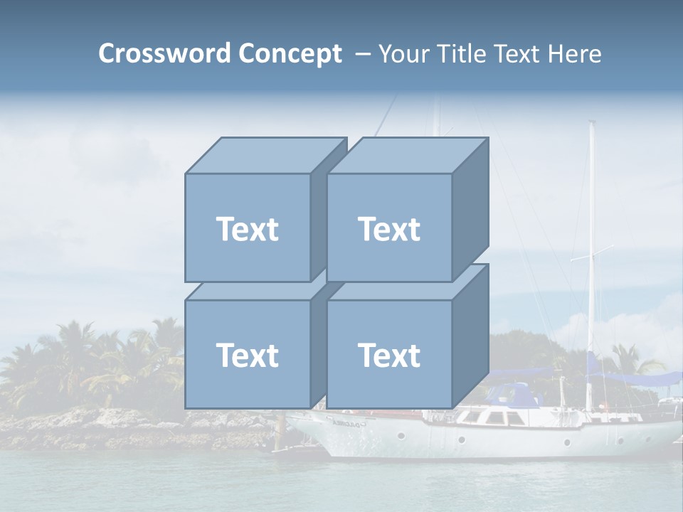 Yacht Palm Fiji PowerPoint Template