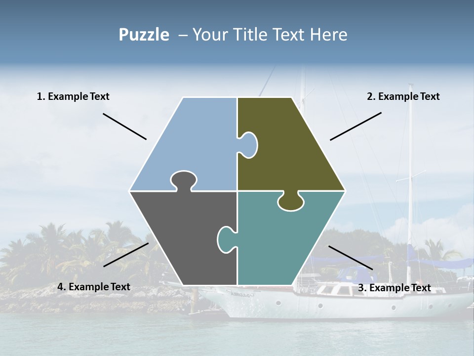 Yacht Palm Fiji PowerPoint Template