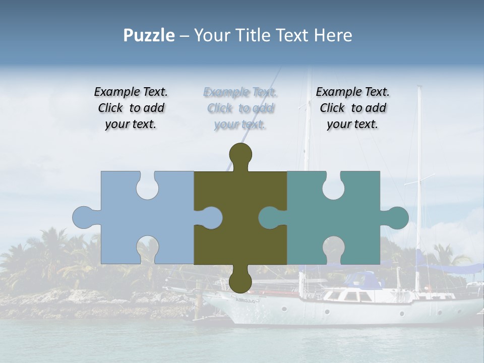 Yacht Palm Fiji PowerPoint Template