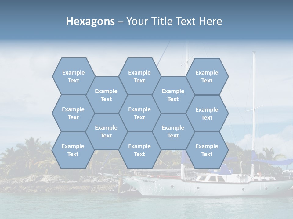 Yacht Palm Fiji PowerPoint Template