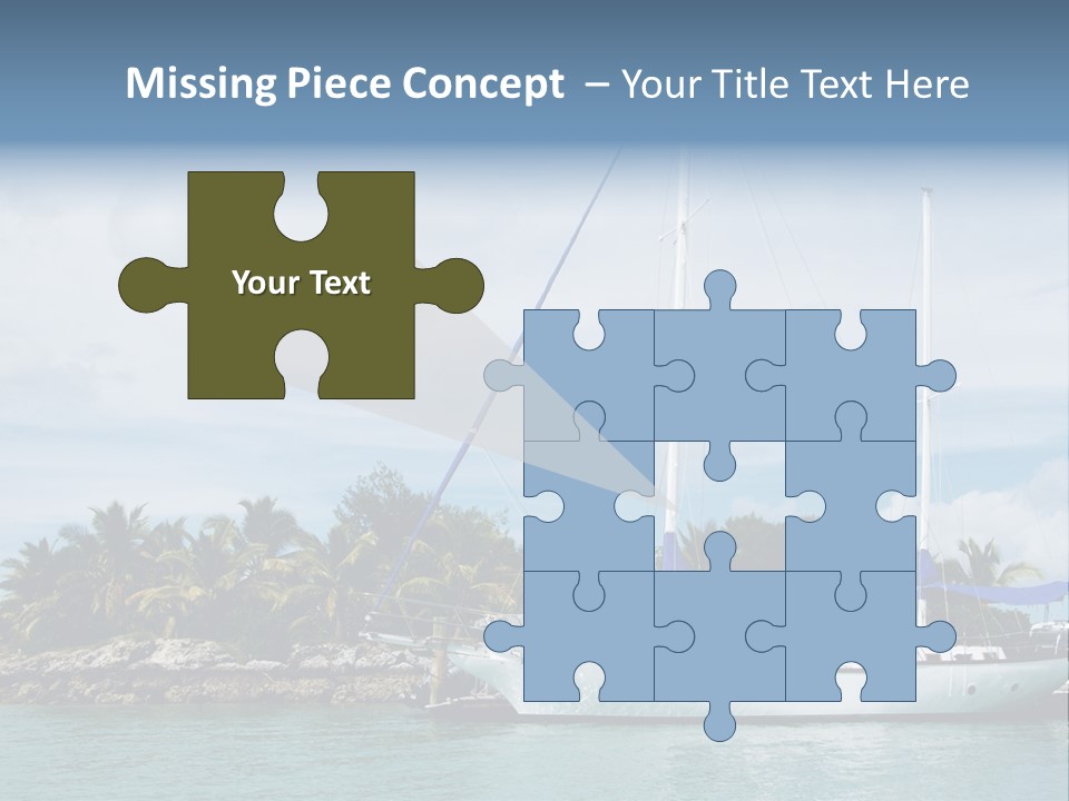 Yacht Palm Fiji PowerPoint Template