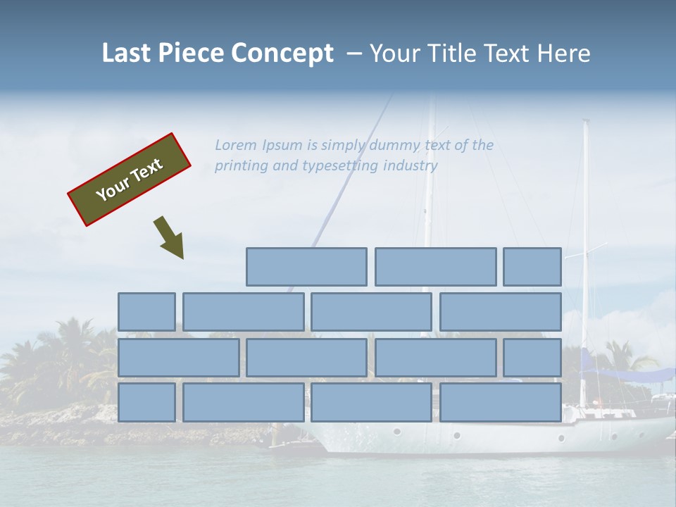 Yacht Palm Fiji PowerPoint Template