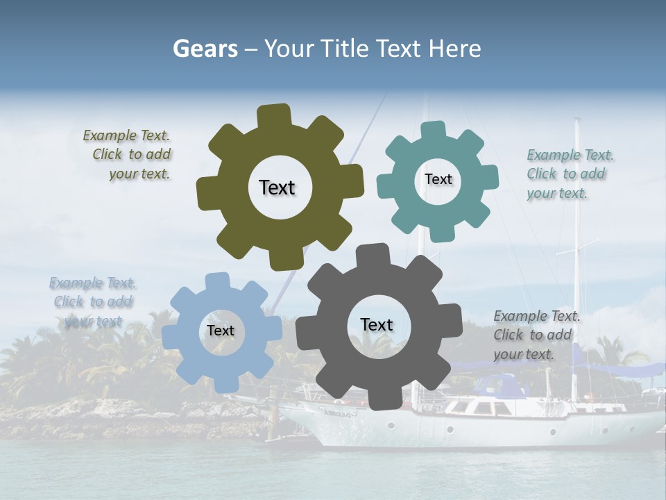 Yacht Palm Fiji PowerPoint Template