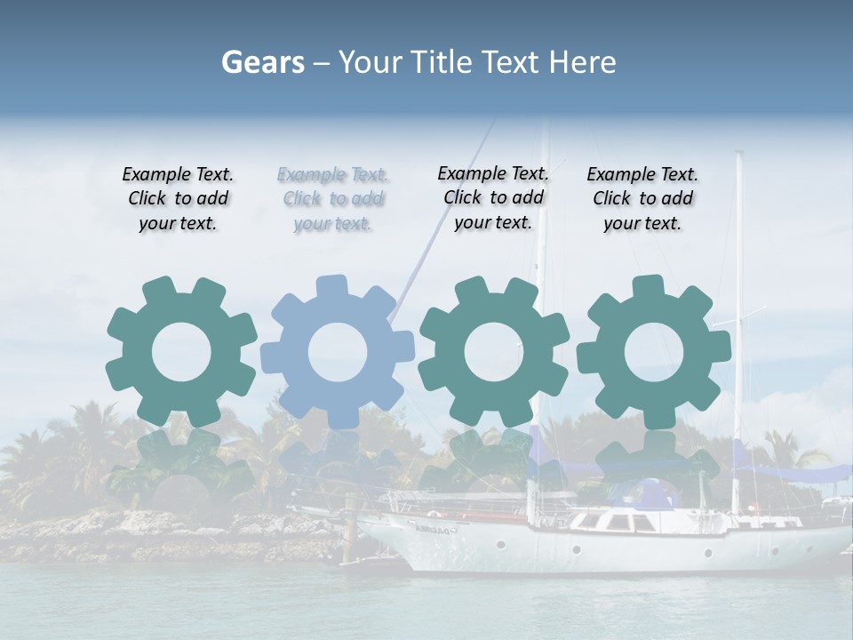 Yacht Palm Fiji PowerPoint Template