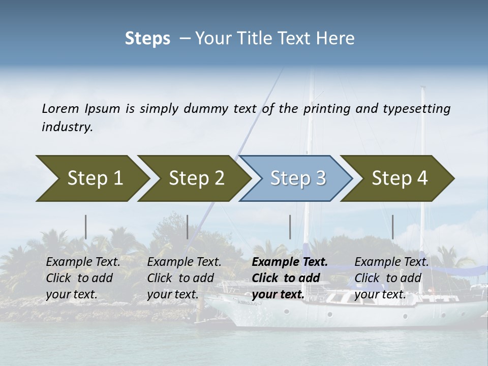 Yacht Palm Fiji PowerPoint Template