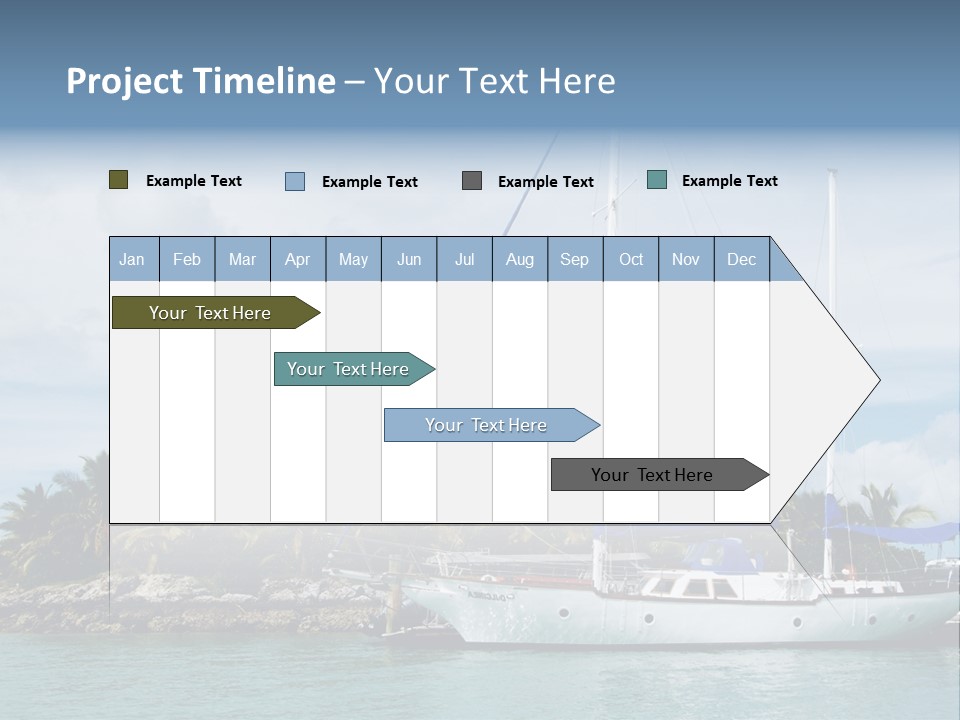 Yacht Palm Fiji PowerPoint Template