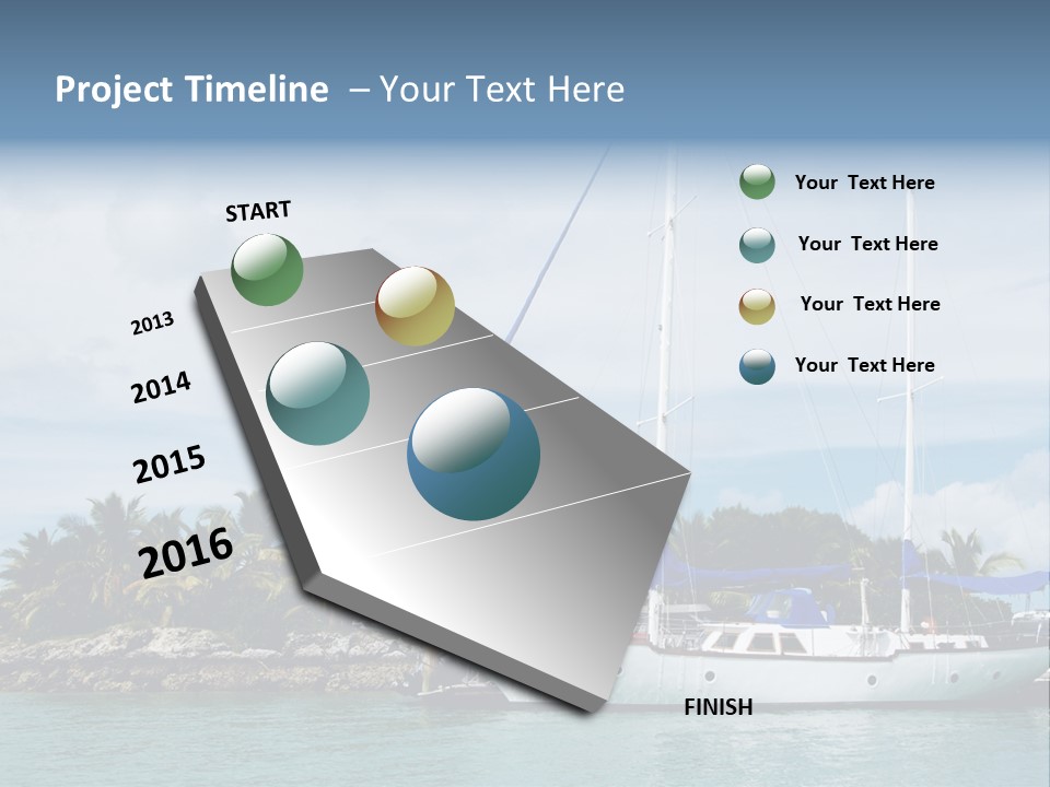 Yacht Palm Fiji PowerPoint Template