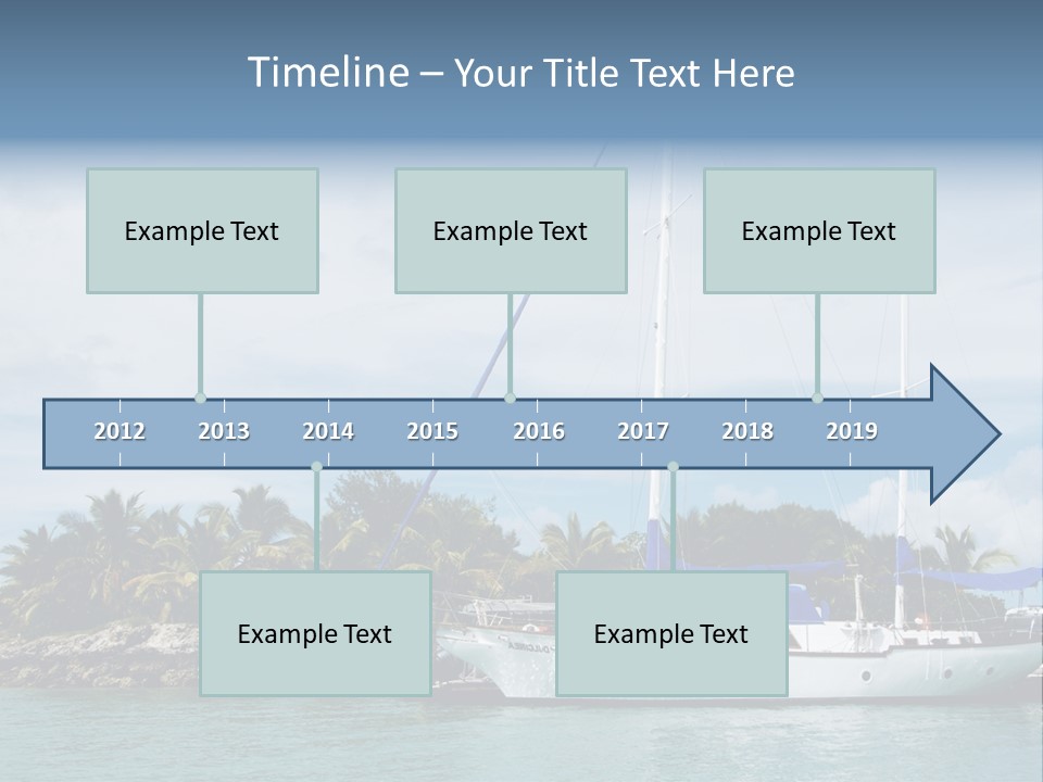 Yacht Palm Fiji PowerPoint Template