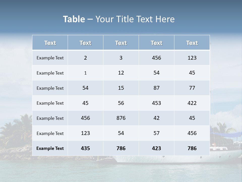 Yacht Palm Fiji PowerPoint Template