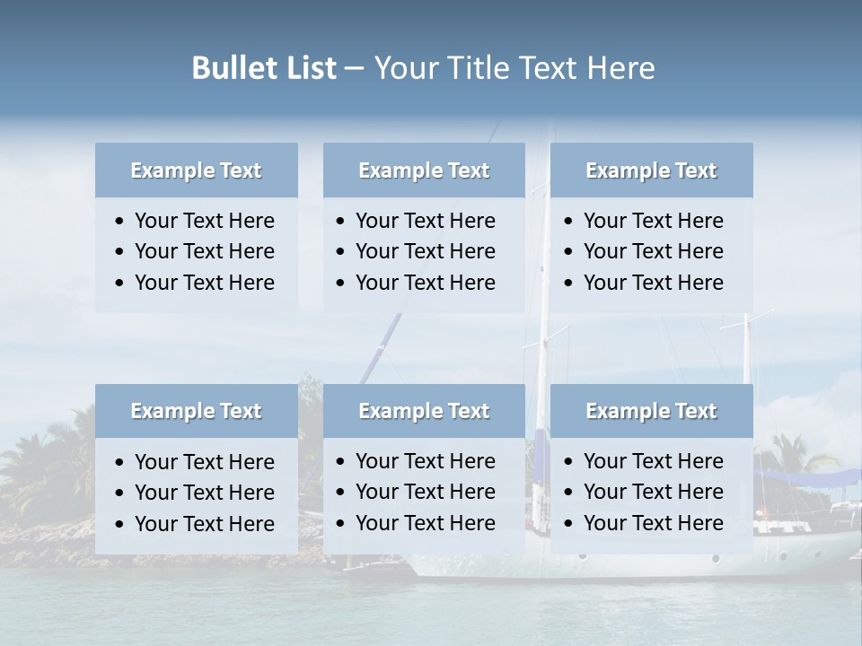 Yacht Palm Fiji PowerPoint Template