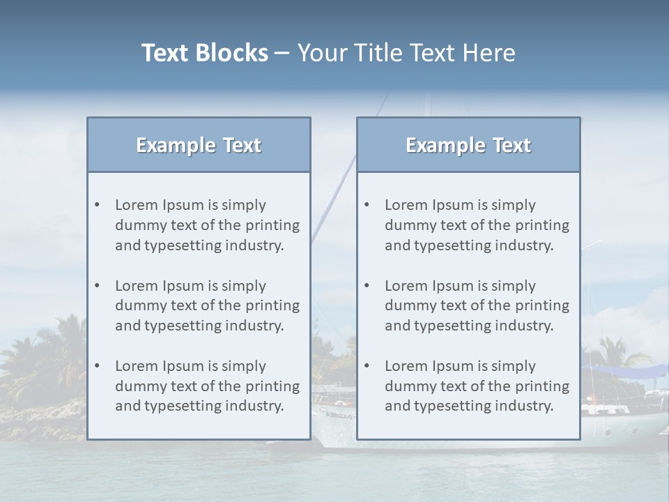 Yacht Palm Fiji PowerPoint Template
