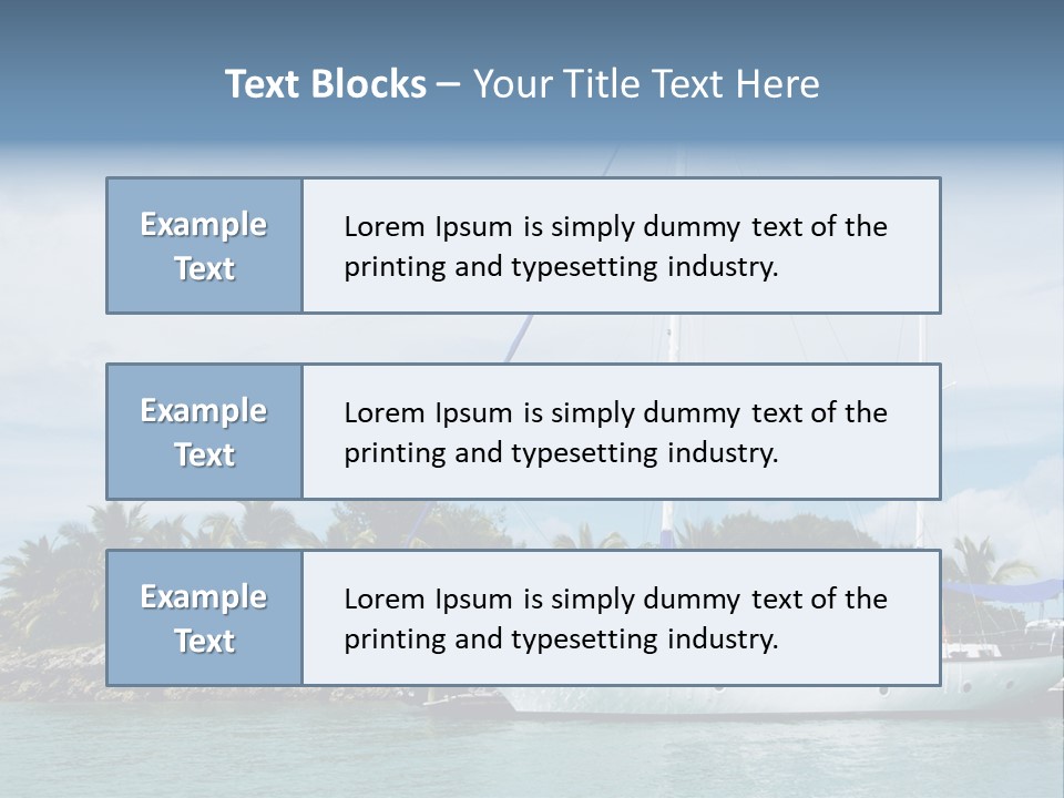 Yacht Palm Fiji PowerPoint Template