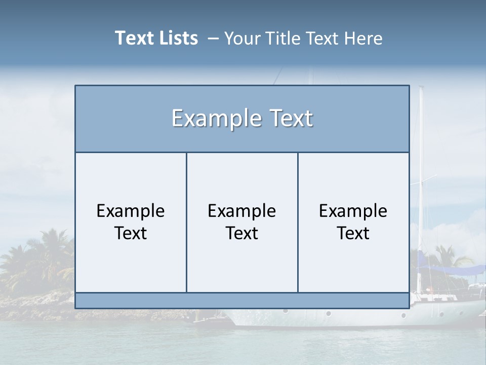 Yacht Palm Fiji PowerPoint Template