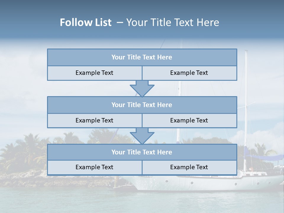 Yacht Palm Fiji PowerPoint Template