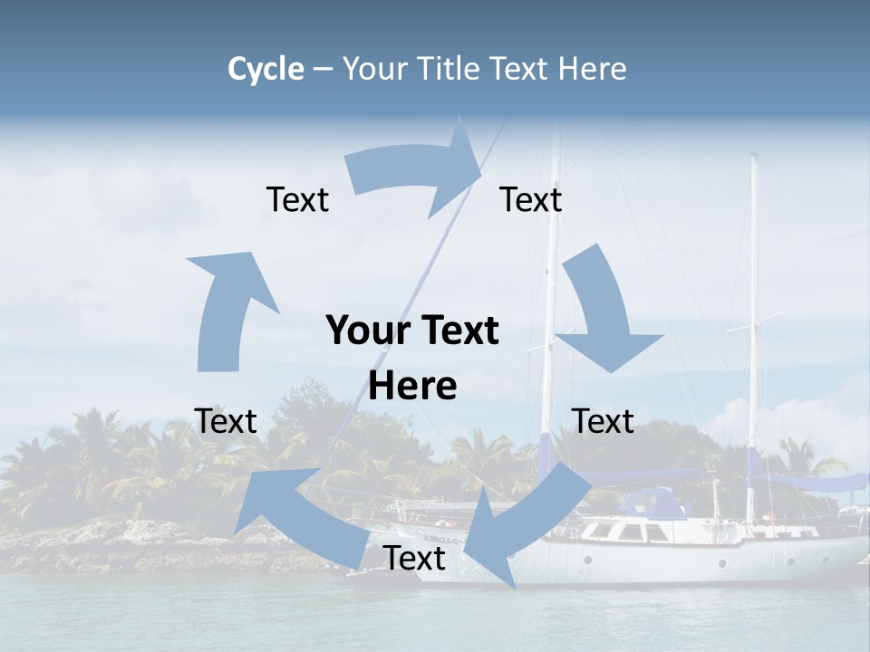 Yacht Palm Fiji PowerPoint Template