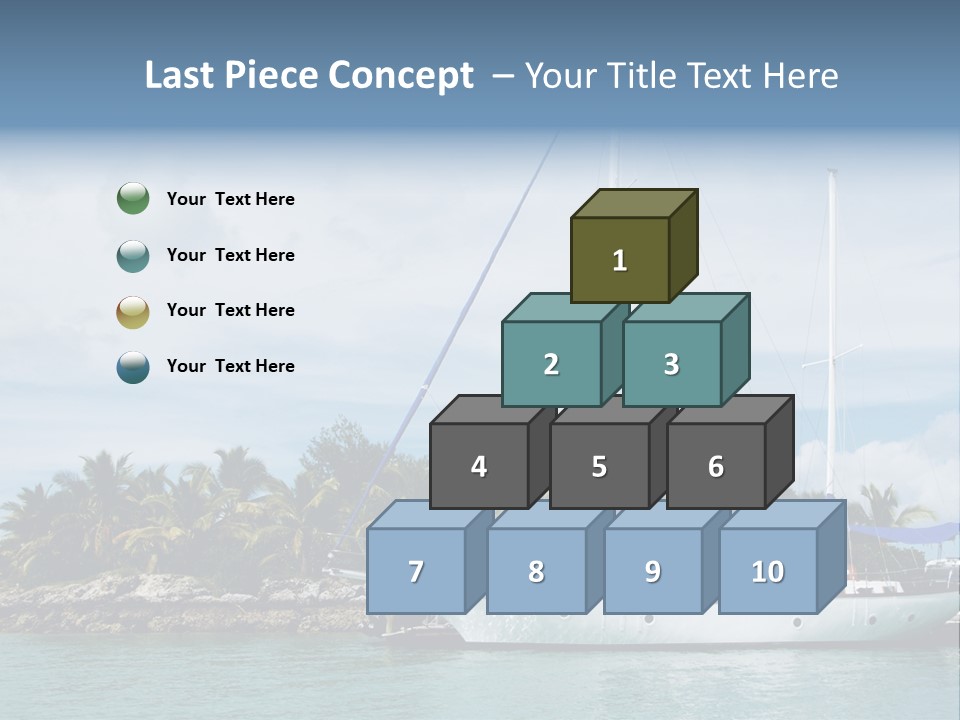 Yacht Palm Fiji PowerPoint Template