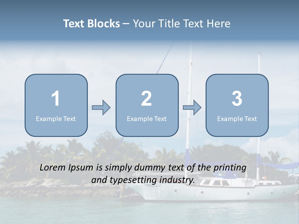 Yacht Palm Fiji PowerPoint Template