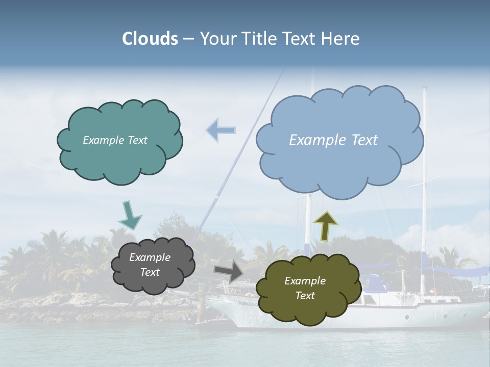 Yacht Palm Fiji PowerPoint Template