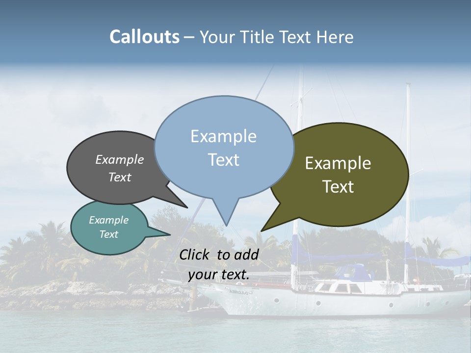 Yacht Palm Fiji PowerPoint Template