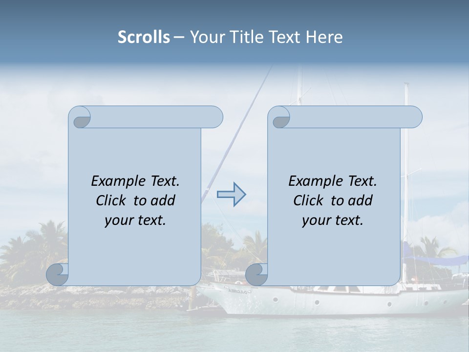 Yacht Palm Fiji PowerPoint Template
