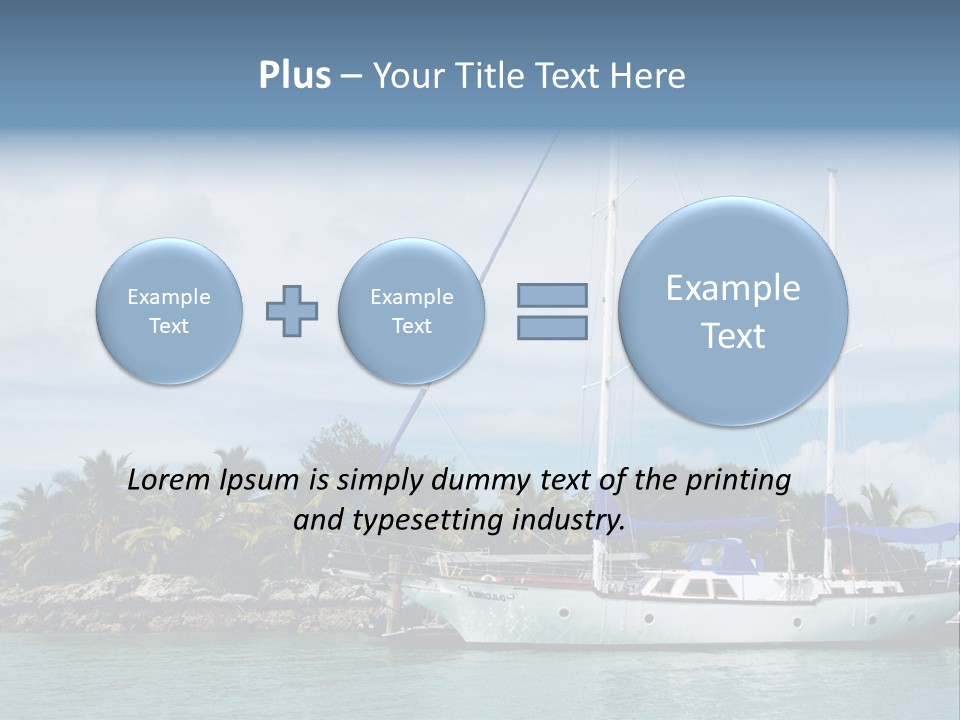 Yacht Palm Fiji PowerPoint Template