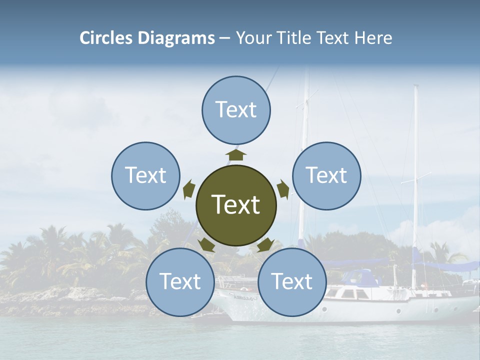 Yacht Palm Fiji PowerPoint Template