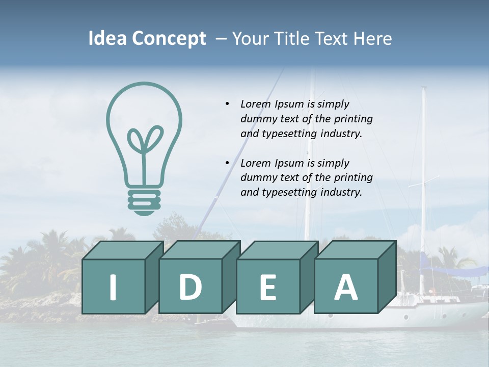 Yacht Palm Fiji PowerPoint Template