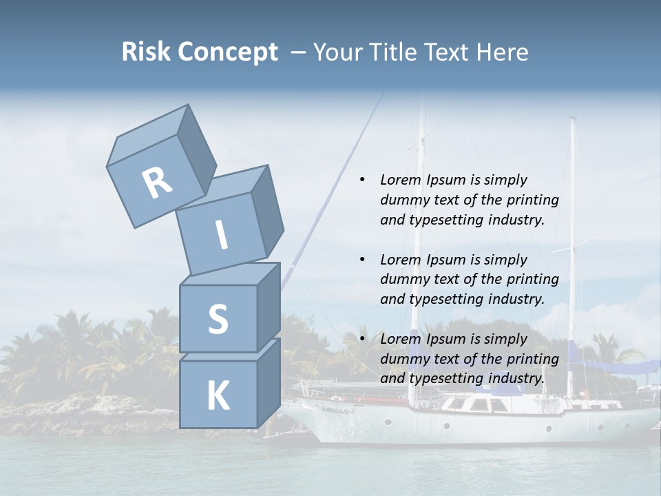 Yacht Palm Fiji PowerPoint Template