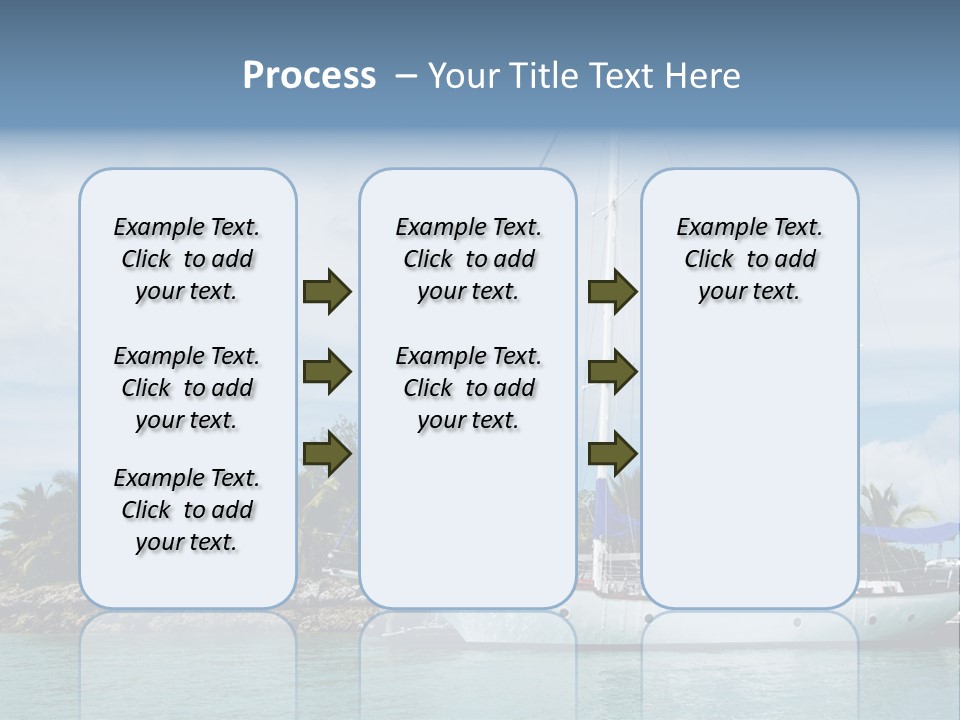 Yacht Palm Fiji PowerPoint Template