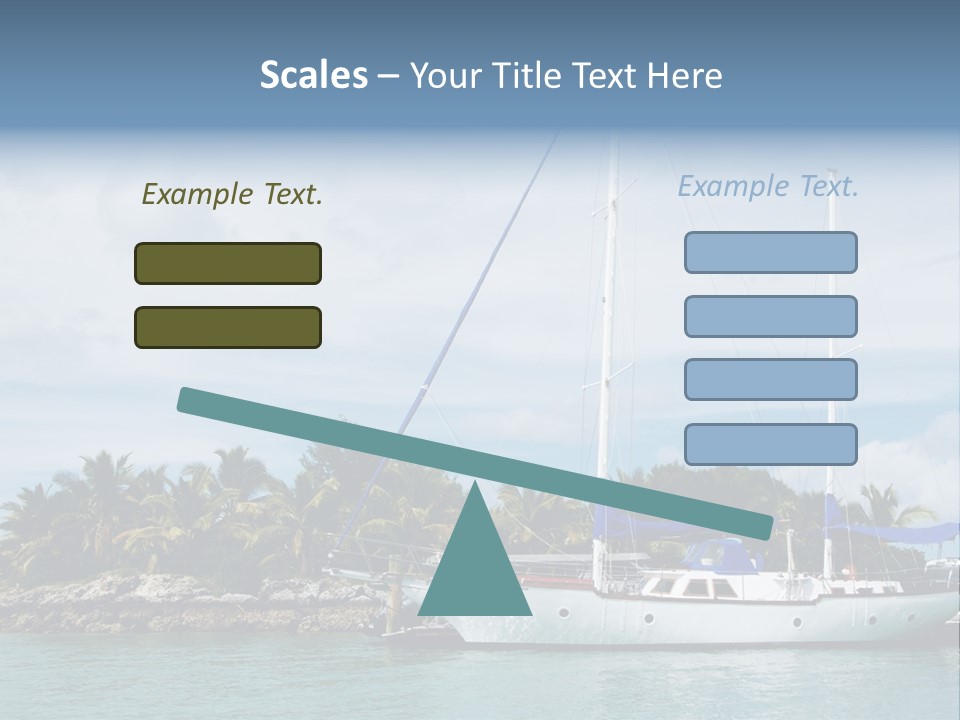 Yacht Palm Fiji PowerPoint Template
