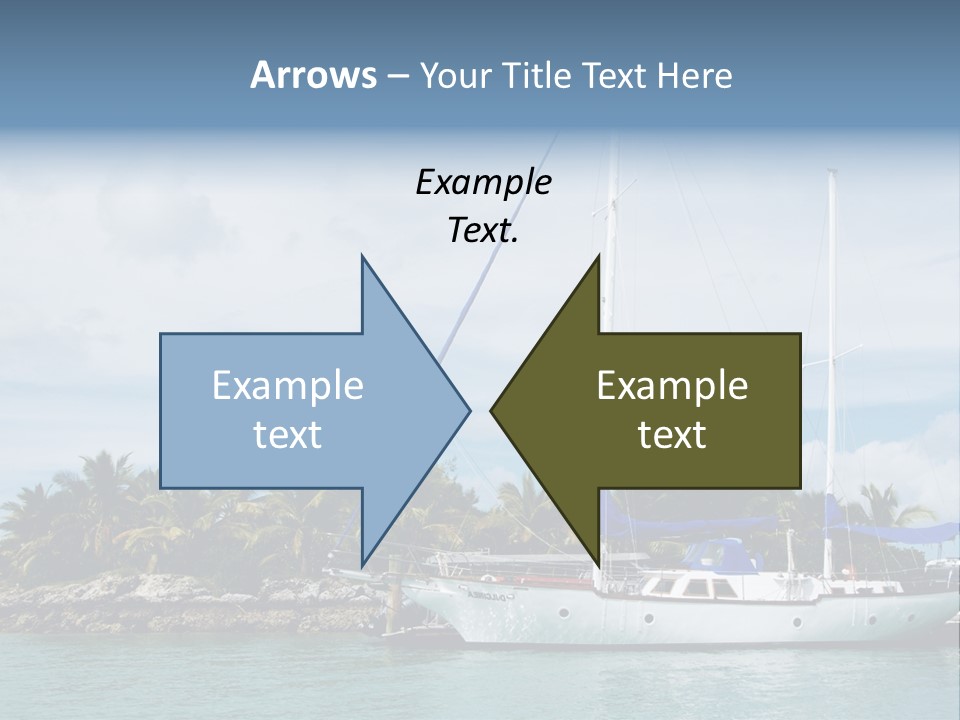 Yacht Palm Fiji PowerPoint Template