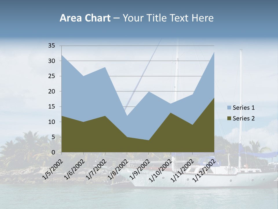 Yacht Palm Fiji PowerPoint Template